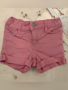 GAP Girls Pink Denim Rolled-Hem Cotton Shorts 4T